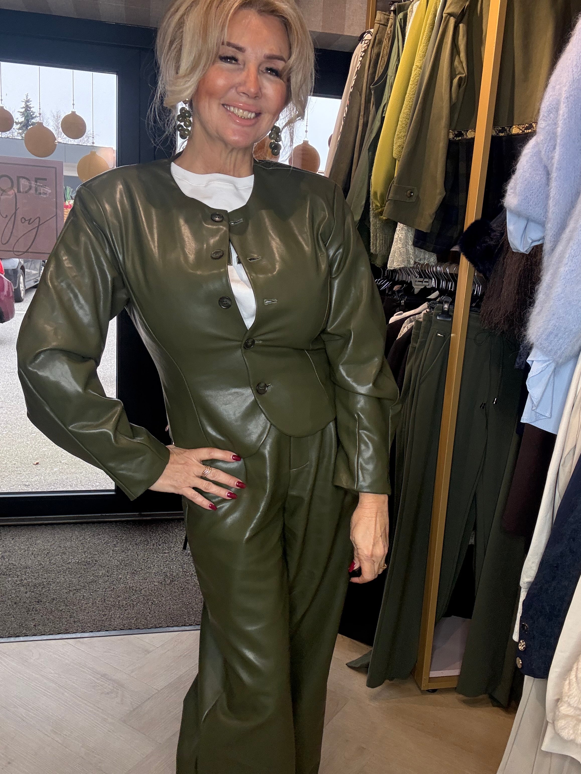 Groen Leatherlook Jasje
